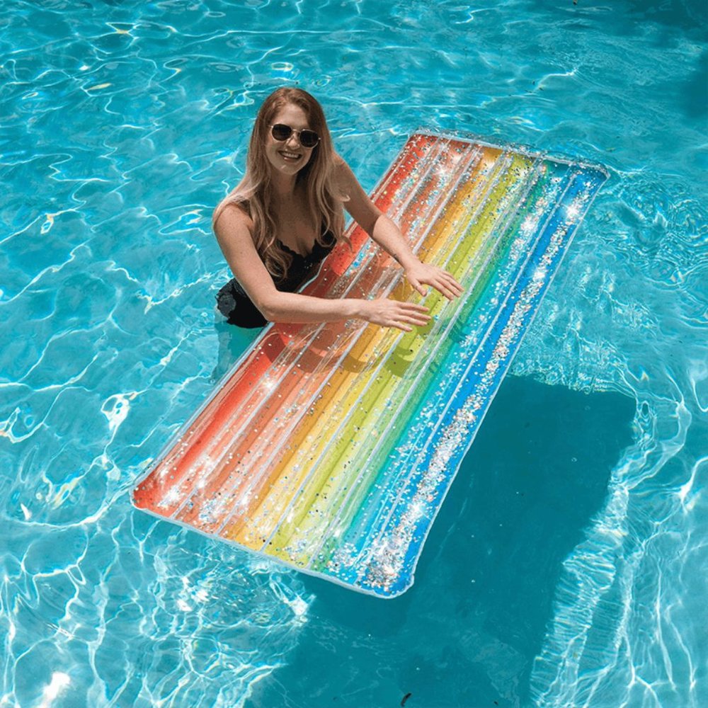 Pool Candy Rainbow Haze Deluxe 74 Inch Ride-On Pool Float - Picture 3 of 4